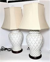 Pair of Urn Style Lamps with Shades