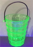 Vaseline Glass Ice Bucket