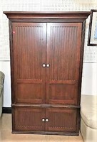 Media Armoire with Slat Style Doors