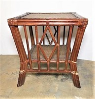 Rattan Table with Wicker Inset Top