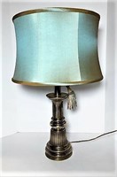Brass Lamp with Silk Shade