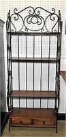Metal & Wood Shelving Unit with 2 Lower Drawers