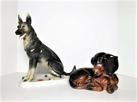 German Shepard & Dachshund Figurines