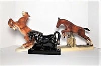 Horse Figurines & Planter- Lot of 3