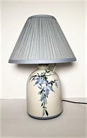 Crock Jug Style Lamp with Pleated Shade