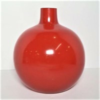 Art Glass Orange-Red Vase