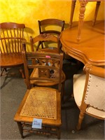 3 Antique Cane Bottom Chairs