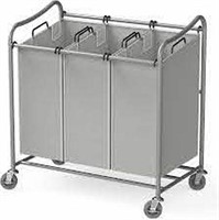 SIMPLE 3 BAGS LAUNDRY SORTER SILVER(NOT ASSEMBLED)
