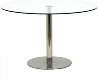 PLATA IMPORT 32 INCH ROUND GLASS DINING TABLE