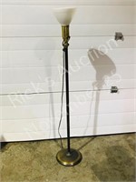 vintage floor lamp w/ glass shade