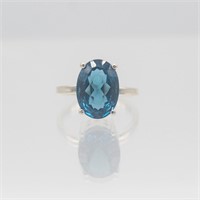 Beautiful 7 Ct Natural London Blue Topaz Ring
