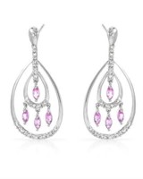 14KT White Gold 0.91ctw Pink Sapphire and Diamond