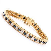 Plated 18KT Yellow Gold 5.00ctw Black Sapphire and