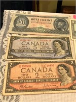 5 Pieces of Vintage Currency