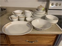 WHITE & GOLD SET OF CHINA