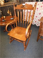 SIGNED TELL CITY SOLID WOOD ROCKING CHAIR