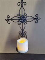 Illuminated candle cross