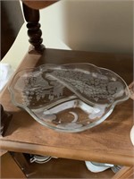 ETCHED CRYSTAL PLATTER