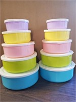 20 pc bowl set pastel color