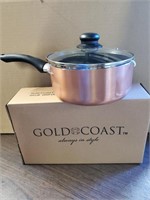 7.88" copper sauce pan with lid