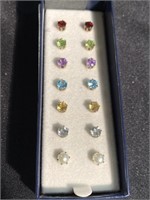 Birthstone pierced earring set