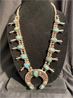 Beautiful vintage squash blossom necklace with