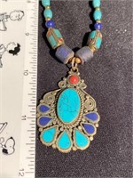 Turquoise, lapis, coral Vintage Zuni style