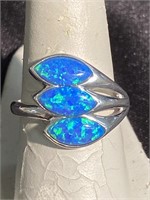 Three opal ring mounted in 925 Sterling silver.