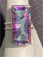 Mystic topaz ring mounted in 925 Sterling silver
