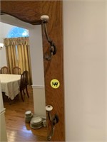 MARBLE TOP HALL TREE WITH MIRROR