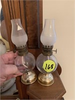 TWO SMALL OIL LAMPS