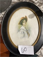 VINTAGE OVAL FRAME PICTURE