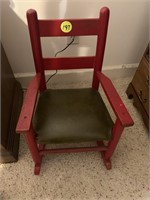 CHILDS RED ROCKING CHAIR