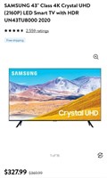 Samsung 43" crystal TV