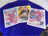 3 Numbered Hockey Prints