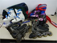 Rollerblades (gray sz 8 and pink unknown size)