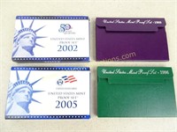 Lot of 4 US Mint Proof Sets