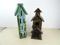 Set of Bird Houses - 18 and 20" Tall