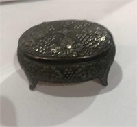 Metal Grape Design Small Jewelry Box