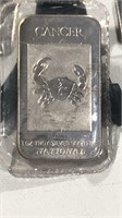 .999 1 oz Silver Bar - Zodiak Cancer Motif