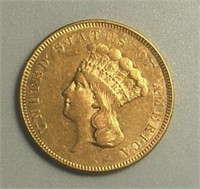 1885 Rare $3 Gold Princess Collectible Coin
