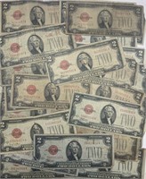 Lot of (18) 1928 $2 Red Seal US Notes