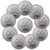 (10) Canadian Silver Maple Leaf's 1 oz. Each