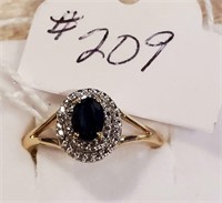 Nice Sapphire in 10K Gold Ring.   245