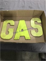 G-A-S metal letters, 7.5" tall