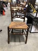 Wood ladder-back chair w/ wicker seat