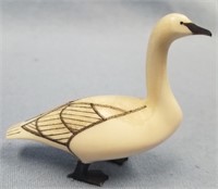 Beautiful Ted Mayac scrimmed ivory carving of a bi