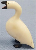 Charlie Kokuluk scrimmed ivory carving of a swan 1