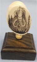 Scrimshaw of a wooly mammoth by Michael Scott on m