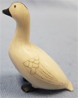 Vintage ivory carving of a bird, 1.25"
